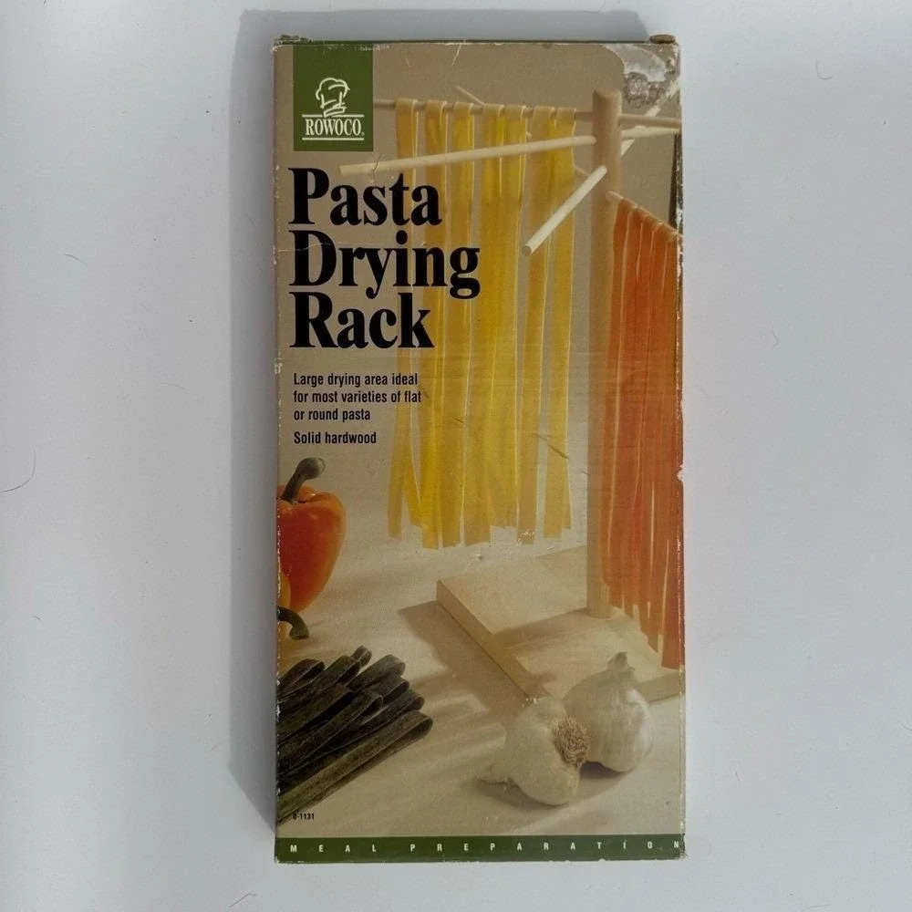 Rowoco Pasta Drying Rack NIB Natural Wood 1995 Vintage Kitchen Foodie Noodles